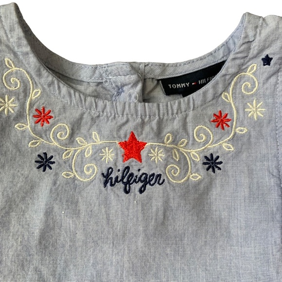 Tommy Hilfiger outfit, chambray shirt and matching Star print leggings size 6 - Picture 3 of 6